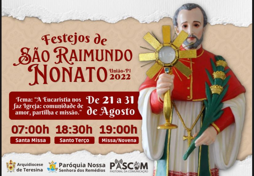 Confira a programação religiosa dos Festejos de São Raimundo Nonato