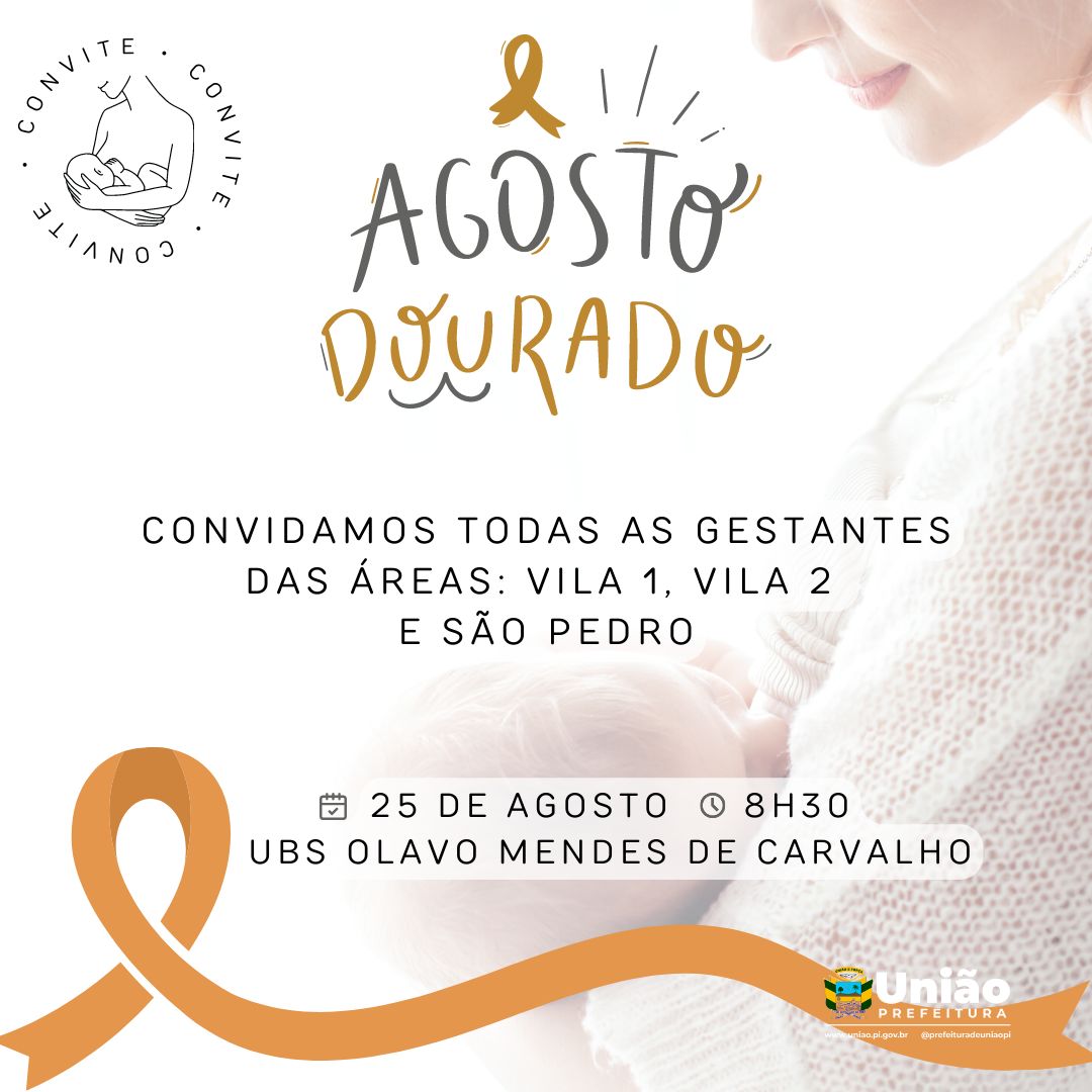 No Agosto Dourado, Prefeitura de União convida gestantes para palestra sobre aleitamento materno